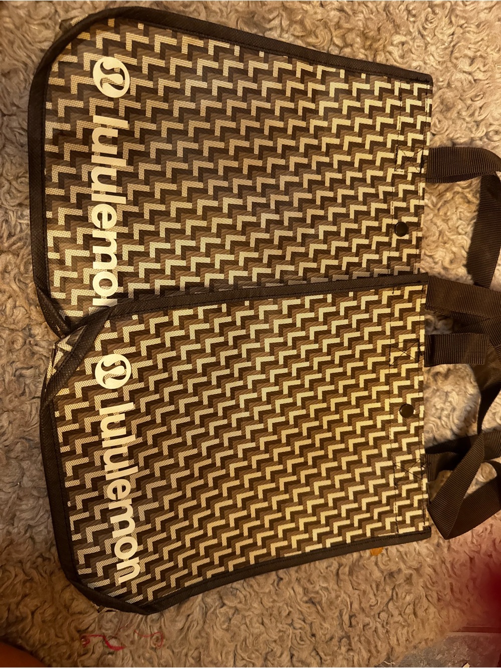 lululemon athletica Black and Brown Patterned Tote Bag